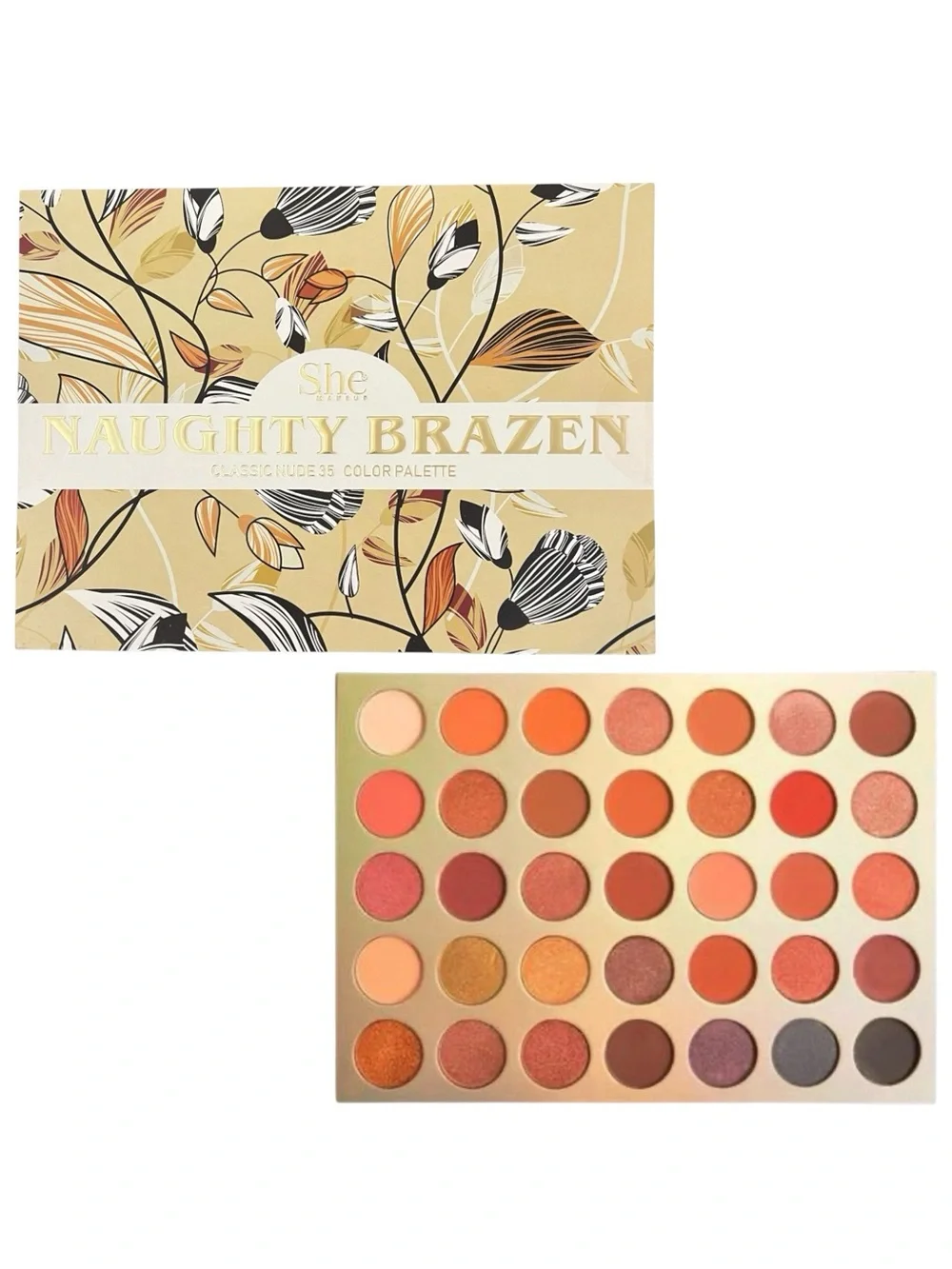 NEW S.he Makeup Naughty Brazen 35 Shade Pink Shimmer & Matte Eyeshadow Palette